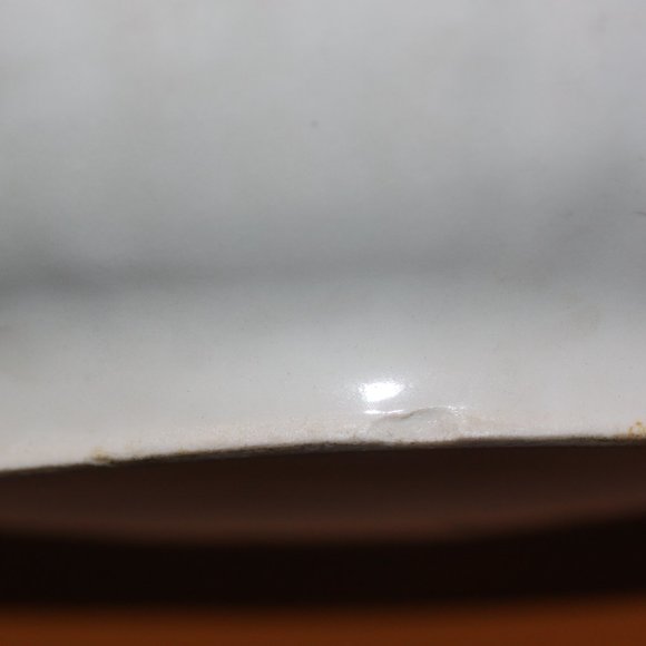 Vintage LARGE Hand Painted Console Bowl Scenic Pink & White Measures 13 x 9 x 3 - Picture 5 of 5